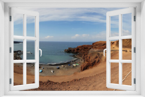 Fototapeta Naklejka Na Ścianę Okno 3D - El Golfo - Lanzarote - Panorama