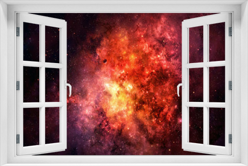 Fototapeta Naklejka Na Ścianę Okno 3D - Artistic Abstract Glowing Red Nebula Galaxy Artwork