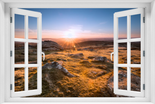 Fototapeta Naklejka Na Ścianę Okno 3D - Sunrise over Dartmoor national park
