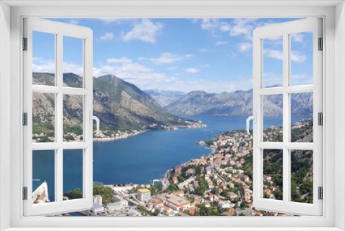 Fototapeta Naklejka Na Ścianę Okno 3D - bay of Kotor and town panorama Montenegro summer season