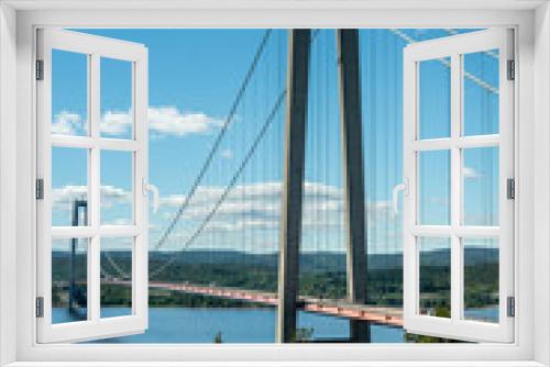 Fototapeta Naklejka Na Ścianę Okno 3D - Large suspension bridge at the high coast in Sweden
