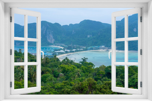 Fototapeta Naklejka Na Ścianę Okno 3D - Beautiful Tropical Beach blue ocean background Summer view Sunshine at Sand and Sea Asia Beach Thailand Destinations 