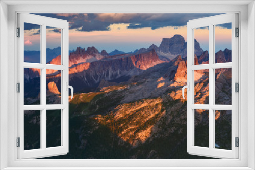 Fototapeta Naklejka Na Ścianę Okno 3D - Sunset on Lagazuoi, Dolomites, Italy