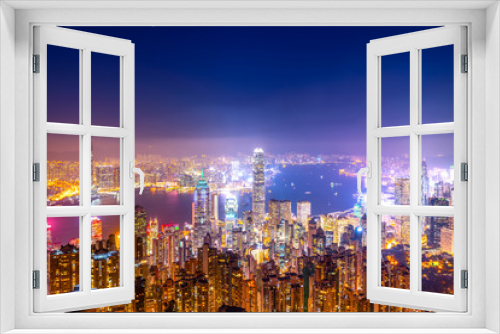 Fototapeta Naklejka Na Ścianę Okno 3D - Hong Kong Skyline and City Nightscape