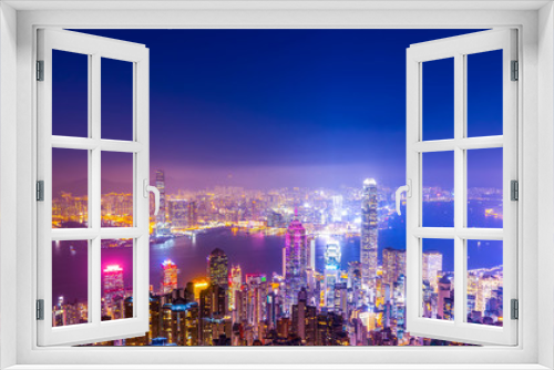 Fototapeta Naklejka Na Ścianę Okno 3D - Hong Kong Skyline and City Nightscape