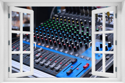 Sound mixer control panel in wedding ceremony