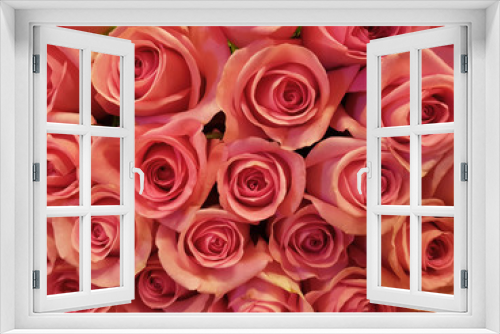 Fototapeta Naklejka Na Ścianę Okno 3D - Close up view of claret roses bouquet