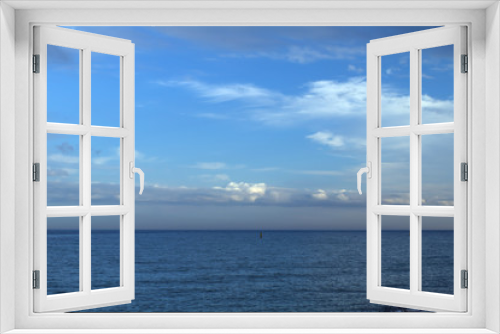 Fototapeta Naklejka Na Ścianę Okno 3D - sea and blue sky,horizon,clouds,seascape, beautiful,nature,