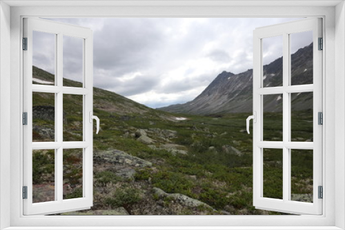 Fototapeta Naklejka Na Ścianę Okno 3D - landscape with mountains and clouds