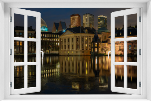 Fototapeta Naklejka Na Ścianę Okno 3D - The Hague city, Netherlands night photography