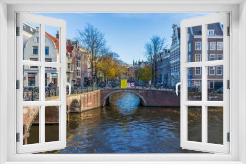 Fototapeta Naklejka Na Ścianę Okno 3D - Amsterdam, Netherlands - main city and capital of the country, Amsterdam offers a splendid display of history and modernity, surrounded by the unique view of its canals