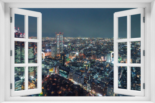 Fototapeta Naklejka Na Ścianę Okno 3D - 都庁から眺める東京都市風景　夜景