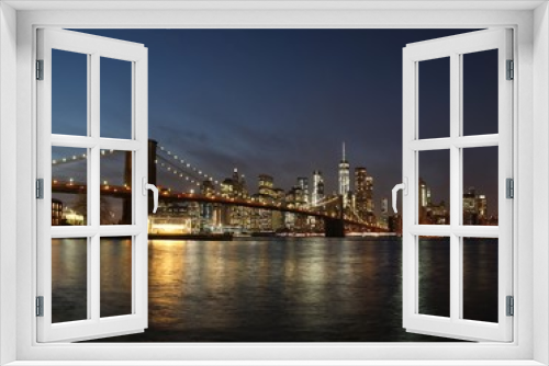 Fototapeta Naklejka Na Ścianę Okno 3D - Skyline New York City mit Brooklyn Bridge