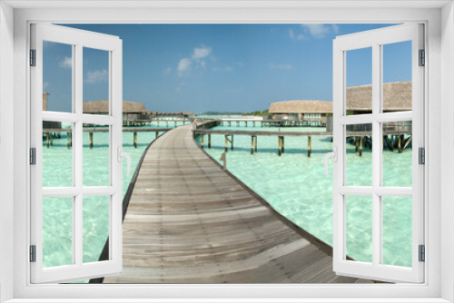 Fototapeta Naklejka Na Ścianę Okno 3D - Overwater Villa on the lagoon