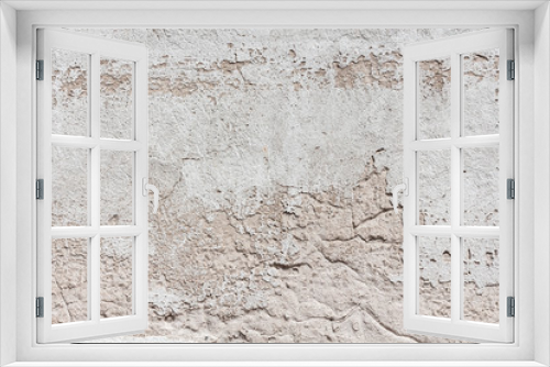 Fototapeta Naklejka Na Ścianę Okno 3D - Ancient wall with peeling plaster. Old concrete wall textured background