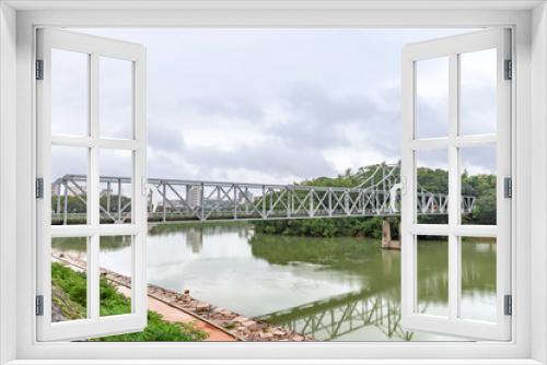 Fototapeta Naklejka Na Ścianę Okno 3D - 旭川に架かる月見橋