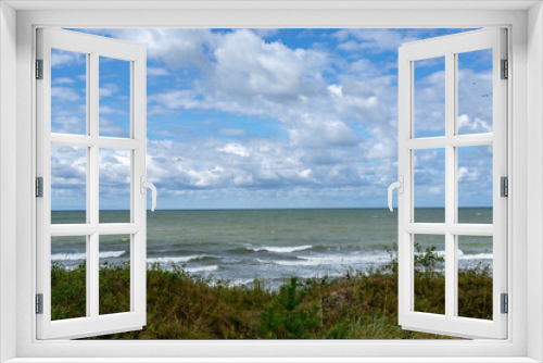 Fototapeta Naklejka Na Ścianę Okno 3D - high contrast clouds on blue sky over natural landscape