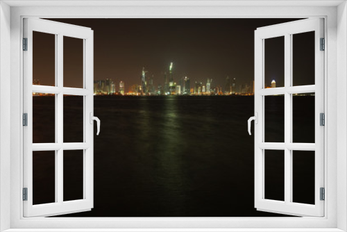 Fototapeta Naklejka Na Ścianę Okno 3D - Qatar night skyline