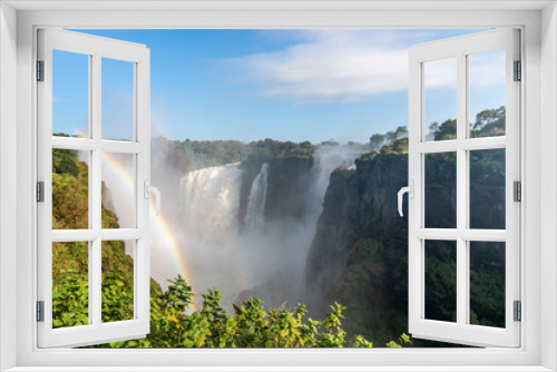 Fototapeta Naklejka Na Ścianę Okno 3D - Rainbow at the Victoria Falls National  Park