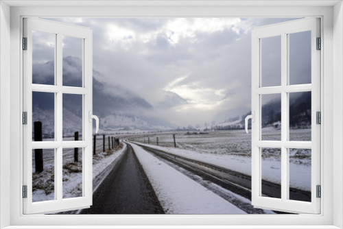 Fototapeta Naklejka Na Ścianę Okno 3D - Winterpanorama. Winter. Wintarstrasse. Winterurlaub.