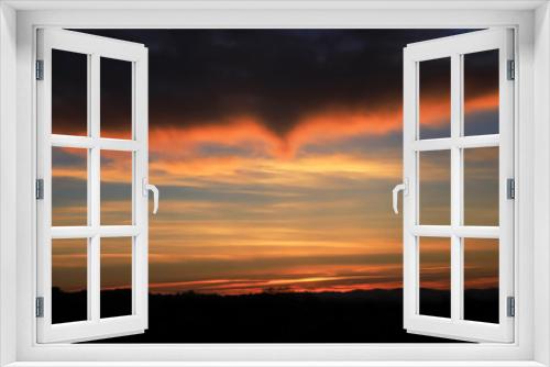 Fototapeta Naklejka Na Ścianę Okno 3D -  Magical red sunset.