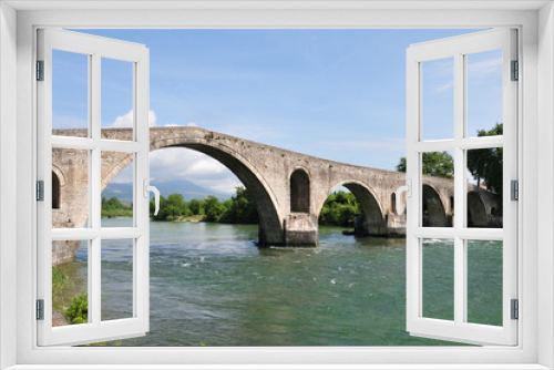 Fototapeta Naklejka Na Ścianę Okno 3D - Brücke von Arta; Griechenland; Arachthos