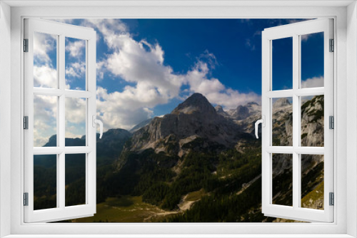 Fototapeta Naklejka Na Ścianę Okno 3D - Panoramic view to summit of the Triglav mountain, Slovenia