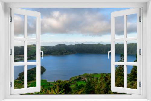 Fototapeta Naklejka Na Ścianę Okno 3D - Beautiful View over Sete Cidades Lake, Azores