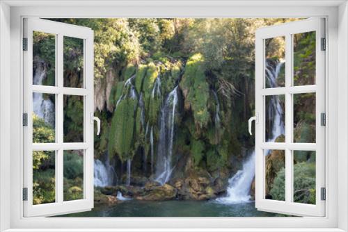Fototapeta Naklejka Na Ścianę Okno 3D - Popular with tourists Kravica waterfall is a large tufa cascade on the Trebižat River, in the karstic heartland of Herzegovina in Bosnia and Herzegovina
