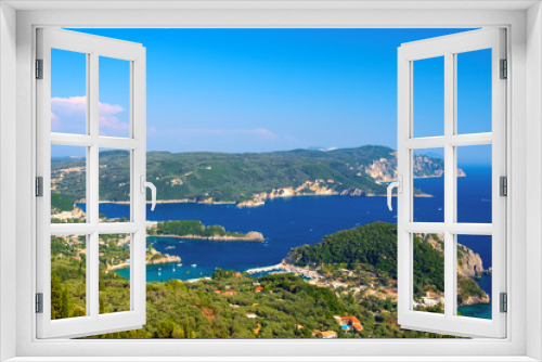 Fototapeta Naklejka Na Ścianę Okno 3D - Beautiful island of Corfu, heart-shaped Paleokastritsa bay with charming and wonderful panoramic views