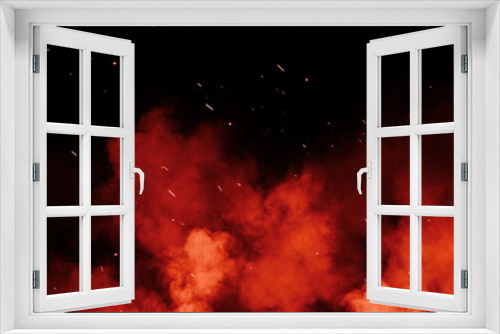 Fototapeta Naklejka Na Ścianę Okno 3D - Perftect fire particles embers on background . Smoke fog misty texture overlays
