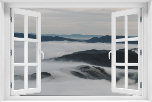 Fototapeta Naklejka Na Ścianę Okno 3D - Above the clouds II- Montserrat
