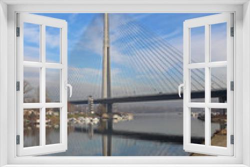 Fototapeta Naklejka Na Ścianę Okno 3D - New Ada Bridge Belgrade Serbia