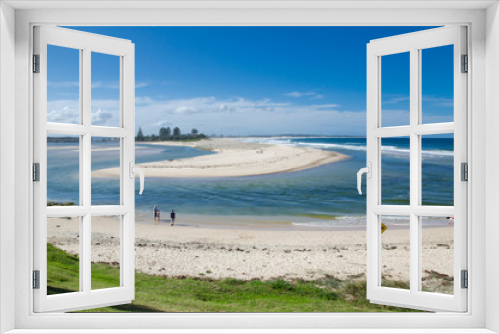 Fototapeta Naklejka Na Ścianę Okno 3D - Low tide sea beach show up sand in the middle of the bay the Central Coast region of New South Wales, Australia.