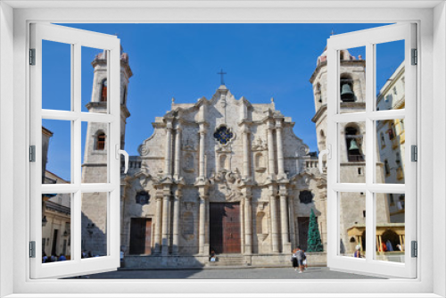 Fototapeta Naklejka Na Ścianę Okno 3D - Plaza de la Catedral, Kathedrale San Cristóbal, Havanna, Kuba