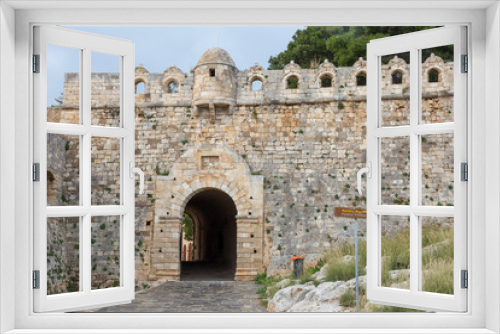 Fototapeta Naklejka Na Ścianę Okno 3D - Rethymno Greece, 12-13-2018. Historic Venetian fortress in Rethymno Crete, Greece.