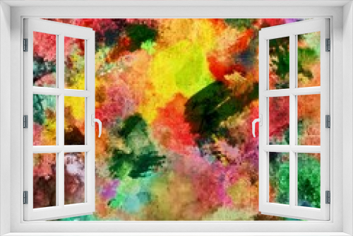 Fototapeta Naklejka Na Ścianę Okno 3D - abstract psychedelic grunge background graphic stylization on a textured canvas of chaotic blurry strokes and strokes of paint