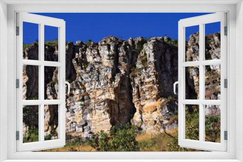 Fototapeta Naklejka Na Ścianę Okno 3D - Salão de Pedras natural monument of the Serra do Espinhaço in Minas Gerais Brazil Rocky chain in Serra do Cipó Pedra da Ursa natural monument