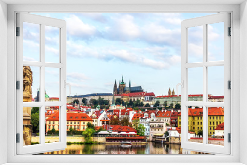 Fototapeta Naklejka Na Ścianę Okno 3D - View from the Charles Bridge on the Lesser Town of Prague