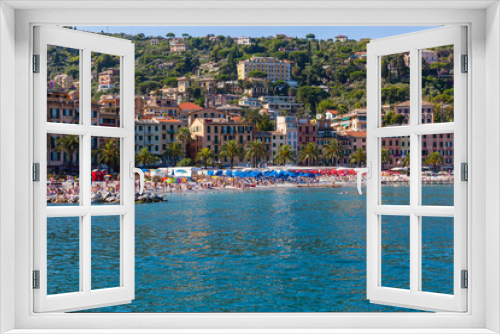 Fototapeta Naklejka Na Ścianę Okno 3D - Lido di San Michele di Pagana, Gulf of Genoa, San Michele di Pagana, Italian Riviera, Rapallo, Liguria, Italy, July 2013