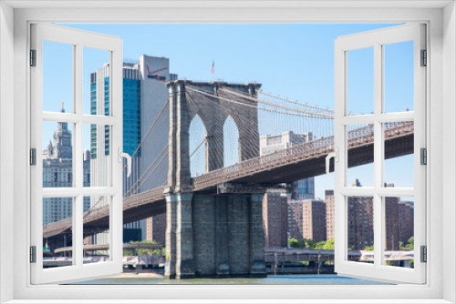 Fototapeta Naklejka Na Ścianę Okno 3D - Partial view  Brooklyn Bridge