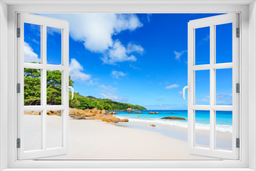 Fototapeta Naklejka Na Ścianę Okno 3D - stunning paradise beach at anse lazio, praslin, seychelles 77