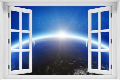 Fototapeta Naklejka Na Ścianę Okno 3D - Aero space planet Earth horizon