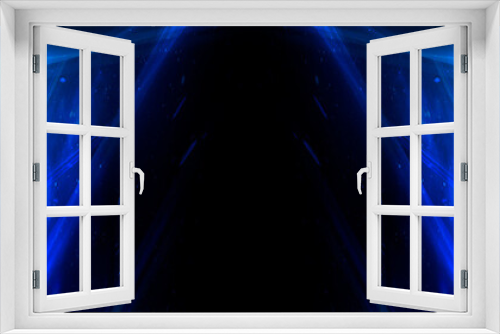 Fototapeta Naklejka Na Ścianę Okno 3D - Blue background, abstraction, neon rays, lines