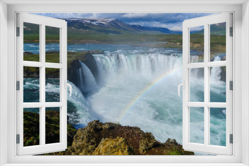 Fototapeta Naklejka Na Ścianę Okno 3D - View of the Godafoss waterfall