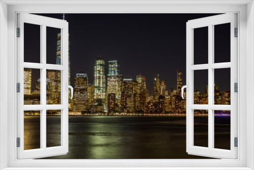 Fototapeta Naklejka Na Ścianę Okno 3D - Manhattan at Night