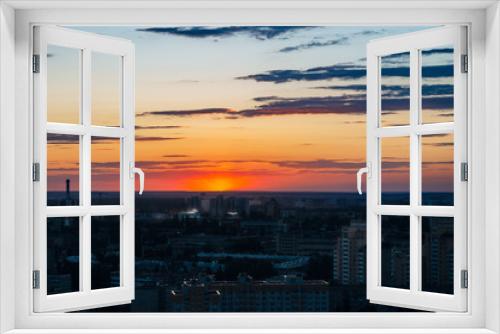 Fototapeta Naklejka Na Ścianę Okno 3D - Crimson sunset above Voronezh city