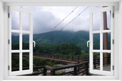 Fototapeta Naklejka Na Ścianę Okno 3D - 山と橋