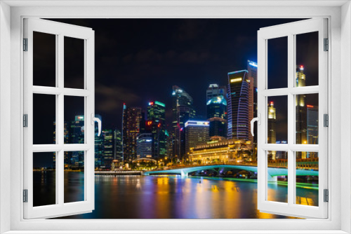 Fototapeta Naklejka Na Ścianę Okno 3D - Singapore city skyline at night