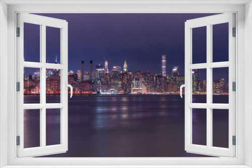 Fototapeta Naklejka Na Ścianę Okno 3D - Midtown Manhattan Night Panoramic 
